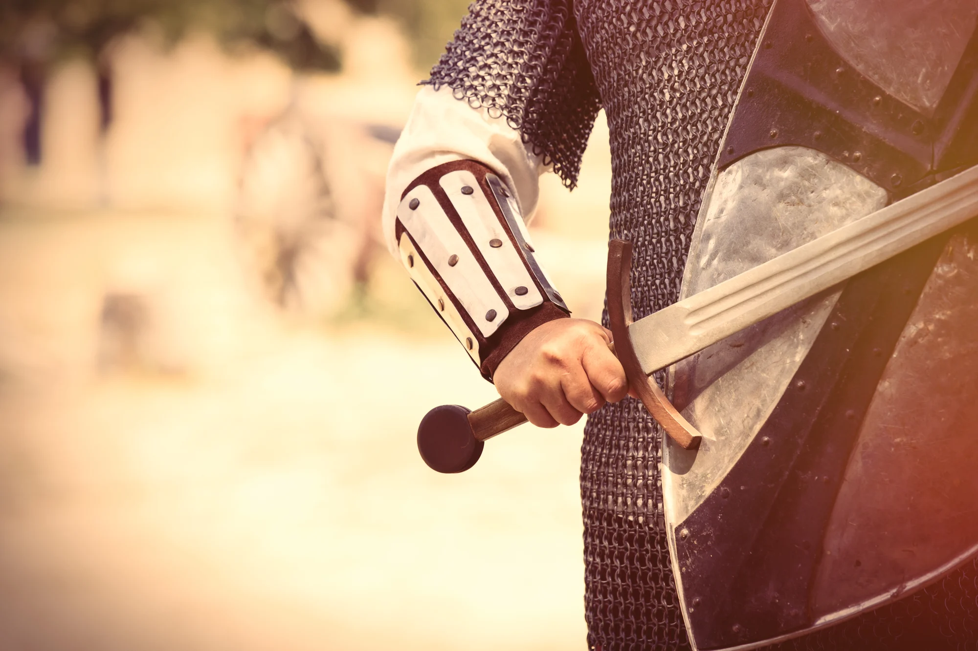 Medieval knight with Bastard Sword