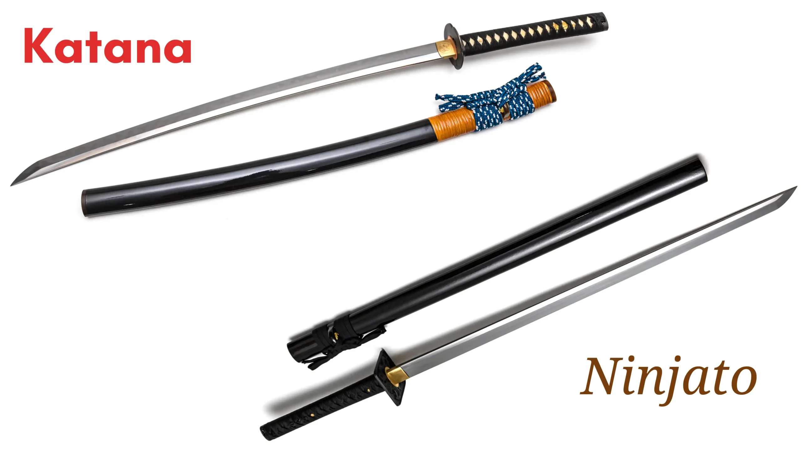 Samurai sword vs Ninja sword, design comparison.