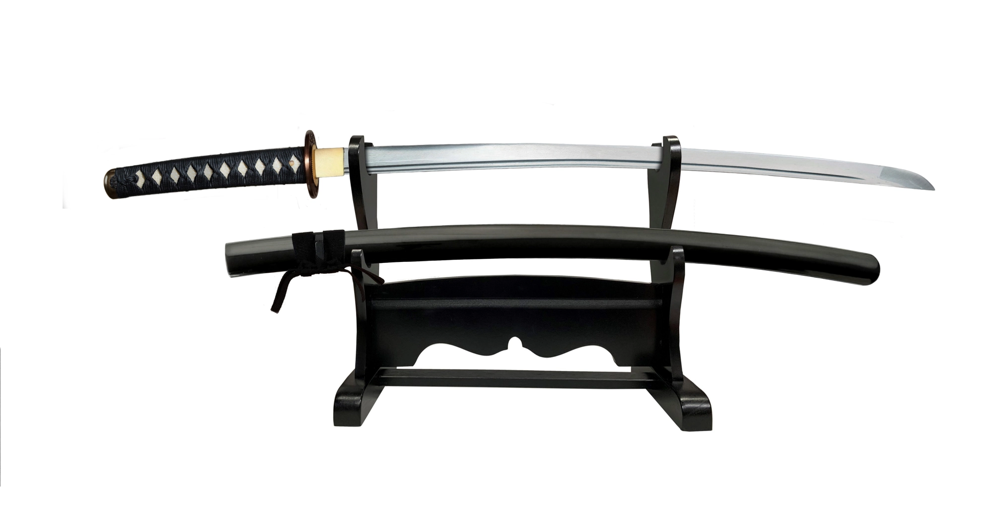 Katana in a stander facing upwards.