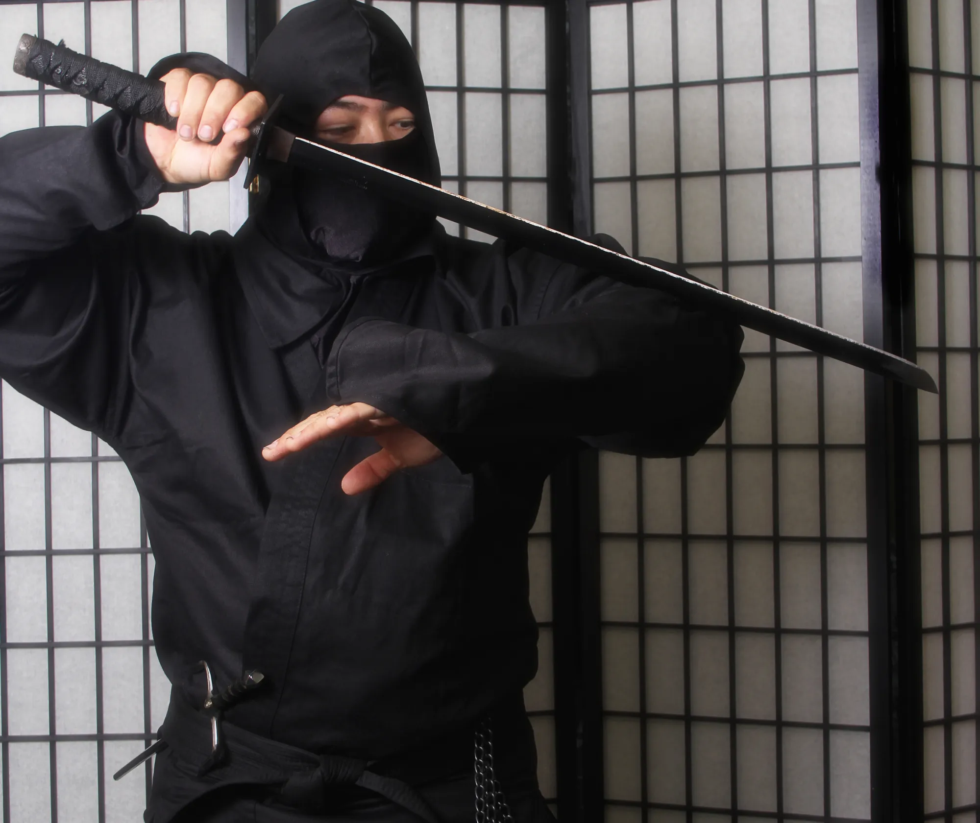 A ninja holding a Ninjato