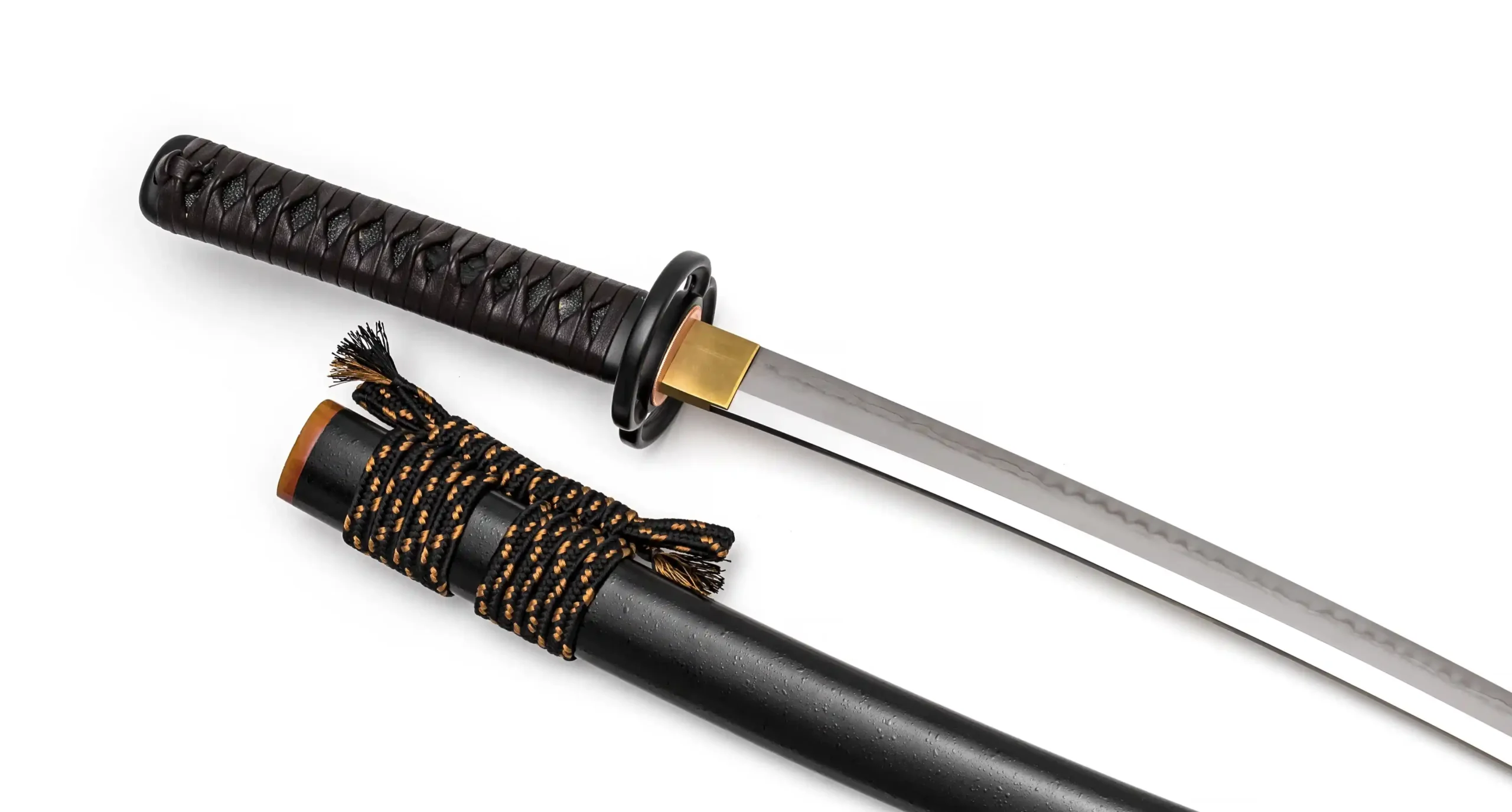 The best japanese wakziashi sword with high quality fittings and hamon on the blade