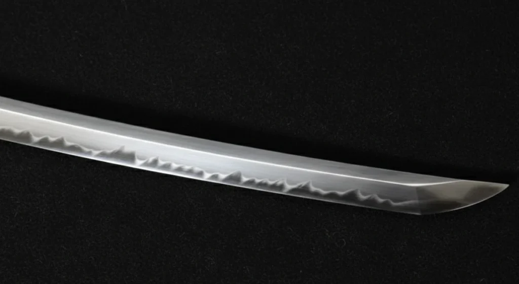 Natural hamon formed by the clay tempering process