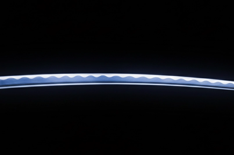 Attached hamon on a katana blade